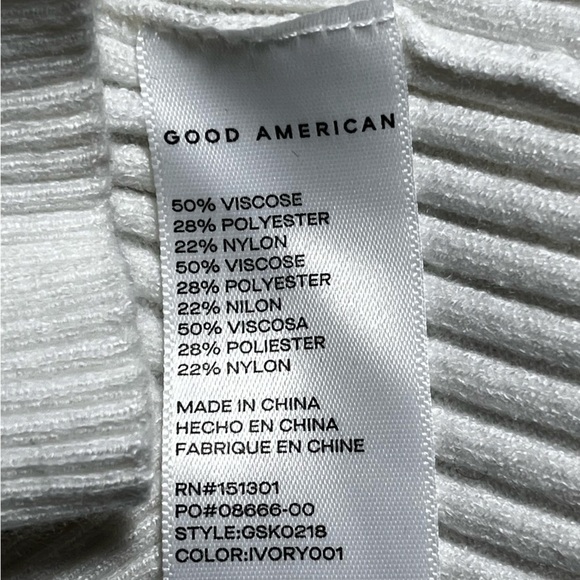Good American | Ivory Cozy Ribbed Knit Cardigan Sweater, Size 5 - Picture 9 of 9